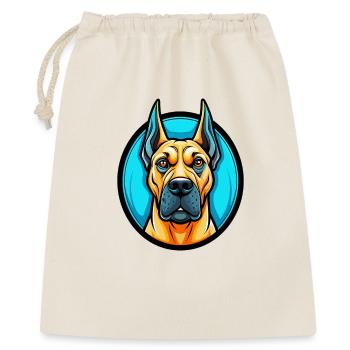 Deutsche Dogge Hund Bunte Kawaii Zeichentrickfigur - Geschenkbeutel aus Baumwolle (40 x 50 cm) - Natur - Vorne