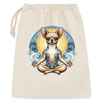 Chihuahua Meditation meditieren Geschenk - Geschenkbeutel aus Baumwolle (40 x 50 cm) - Natur - Vorne