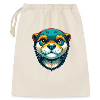 loutre mignon kawaii dessin animé clipart visage d’animal - Sac cadeau 40 x 50 cm - nature - Devant