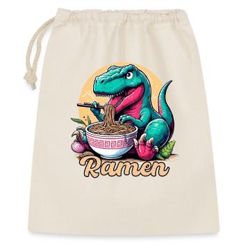 Süßer T-Rex Ramen Dinosaurier Geschenk - Geschenkbeutel aus Baumwolle (40 x 50 cm) - Natur - Vorne