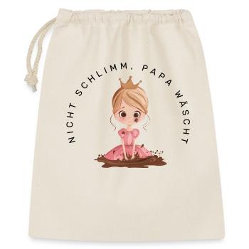 Nicht schlimm, Papa wäscht (Prinzessin) - Geschenkbeutel aus Baumwolle (40 x 50 cm) - Natur - Vorne