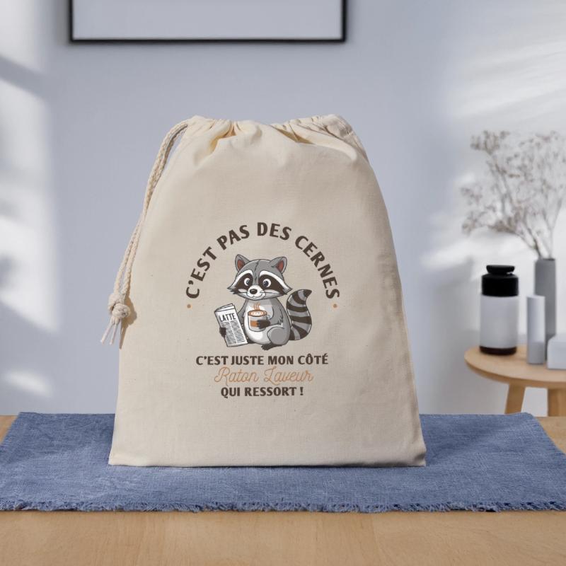 C'est pas des cernes, c'est mon côté raton laveur Sac cadeau 40 x 50 cm
