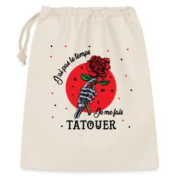 J'ai pas le temps je me fais tatouer - Sac cadeau 40 x 50 cm - nature - Devant