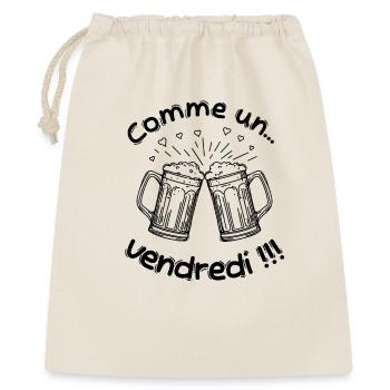 Comme un vendredi !!! - Sac cadeau 40 x 50 cm - nature - Devant