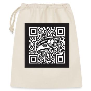 Barsch QR Code Design - Geschenkbeutel aus Baumwolle (40 x 50 cm) - Natur - Vorne