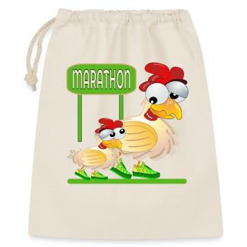 MARATHON RUNNING - GEFLÜGEL HUHN - Geschenkbeutel aus Baumwolle (40 x 50 cm) - Natur - Vorne