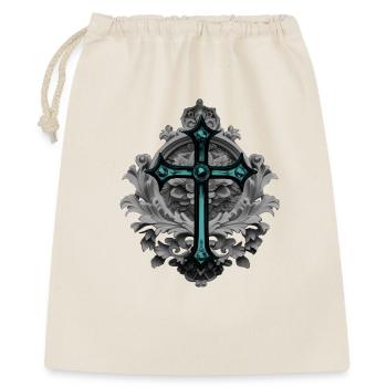 Grabstein-Ornament, Kreuze, gothic design - Geschenkbeutel aus Baumwolle (40 x 50 cm) - Natur - Vorne