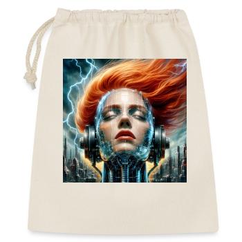 Kybernetische Fusion Frau - Geschenkbeutel aus Baumwolle (40 x 50 cm) - Natur - Vorne