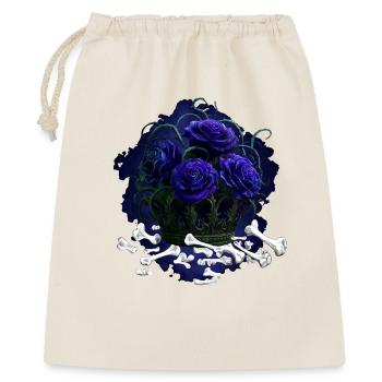 Ranken-Krone und Menschenknochen, gothic design - Geschenkbeutel aus Baumwolle (40 x 50 cm) - Natur - Vorne