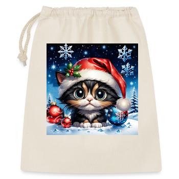Adorable Christmas kitten. - Gift Bag 40 x 50 cm - nature - Front