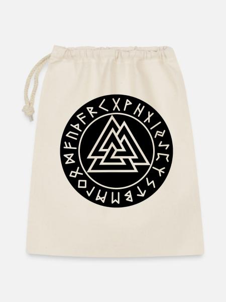 Valknut-Siegel: Runen der Macht - Geschenkbeutel aus Baumwolle (40 x 50 cm) - Natur
