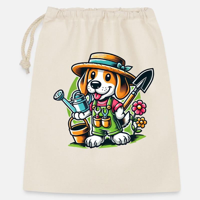 Jardinier Beagle - Sac cadeau 40 x 50 cm - nature