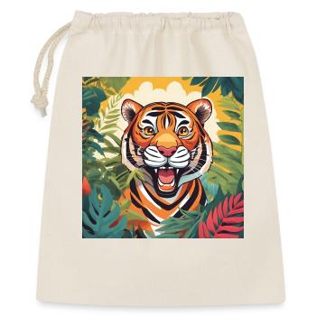 Lebendiger Dschungeltiger Illustration - Geschenkbeutel aus Baumwolle (40 x 50 cm) - Natur - Vorne