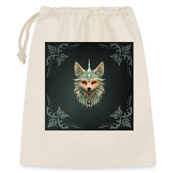 Mystical fox with piercing red eyes. - Gift Bag 40 x 50 cm - nature - Front