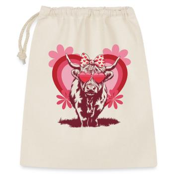 Vache des Highlands amoureuse - Conception mignonne de la Saint-Valentin - Sac cadeau 40 x 50 cm - nature - Devant