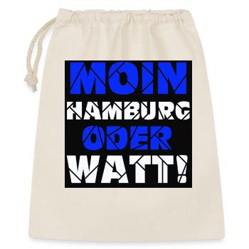 Hamburg , Moin oder watt (25) - Geschenkbeutel aus Baumwolle (40 x 50 cm) - Natur - Vorne