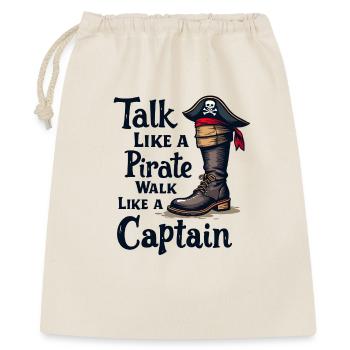 Talk Like a Pirate, Walk Like a Captain - Geschenkbeutel aus Baumwolle (40 x 50 cm) - Natur - Vorne
