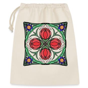 Mandala Art Déco Fleur - Sac cadeau 40 x 50 cm - nature - Devant