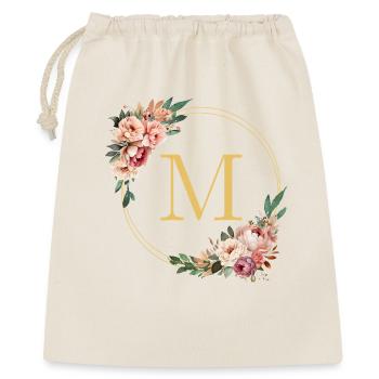 M Monogram, Couronne de fleurs, Personnalisable - Sac cadeau 40 x 50 cm - nature - Devant