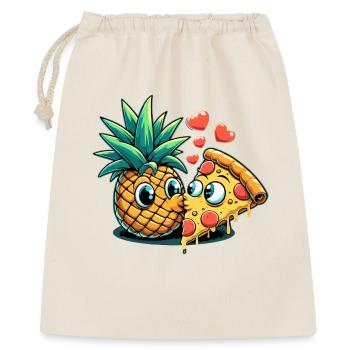 Pizza Hawaii Baiser Relation d’amour Drôle Cadeau - Sac cadeau 40 x 50 cm - nature - Devant