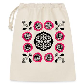 Flowerpower noir et rose - Sac cadeau 40 x 50 cm - nature - Devant