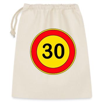 30e anniversaire, 30 ans, panneau de signalisation jaune - Sac cadeau 40 x 50 cm - nature - Devant