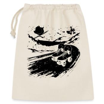 Rollschuhlaufen Zeichnung - Geschenkbeutel aus Baumwolle (40 x 50 cm) - Natur - Vorne