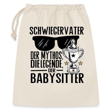 Schwiegervater – Der Mythos, die Legende, der Baby - Geschenkbeutel aus Baumwolle (40 x 50 cm) - Natur - Vorne