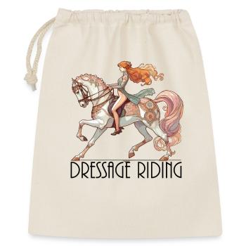 Dressurreiten Reiten Pferd edel dynamisch Geschenk - Geschenkbeutel aus Baumwolle (40 x 50 cm) - Natur - Vorne