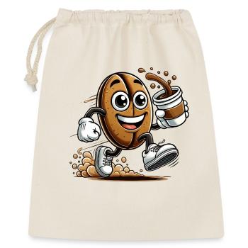 Café à emporter – Happy Coffee Bean - Sac cadeau 40 x 50 cm - nature - Devant