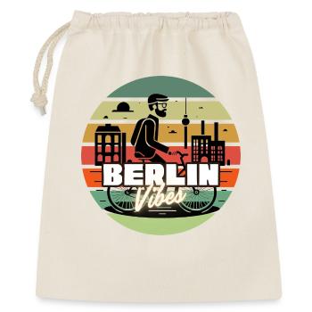 "Berlin Vibes" - Retro Sunset Style - Geschenkbeutel aus Baumwolle (40 x 50 cm) - Natur - Vorne