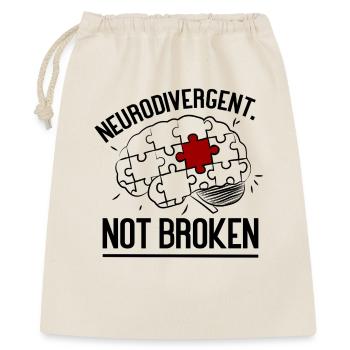 Neurodivergent. Not Broken - Geschenkbeutel aus Baumwolle (40 x 50 cm) - Natur - Vorne