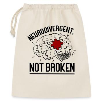 Neurodivergent Not Broken – Strong Mind Statement - Gift Bag 40 x 50 cm - nature - Front