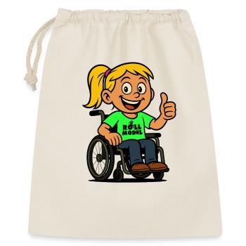 Lolla role model of wheelchair users. Wheelchair # - Gift Bag 40 x 50 cm - nature - Front