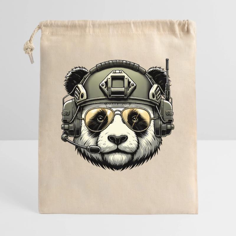 Panda Militär Armee Design Geschenkbeutel aus Baumwolle (40 x 50 cm)