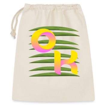SOMMER PALMEN OK - Geschenkbeutel aus Baumwolle (40 x 50 cm) - Natur - Vorne