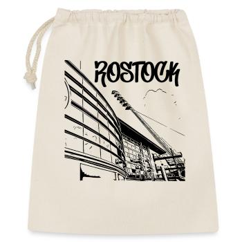 Rostock Stadionblick - Geschenkbeutel aus Baumwolle (40 x 50 cm) - Natur - Vorne
