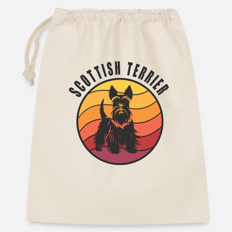 Vintage Scottish Terrier Sunset - Gift Bag 40 x 50 cm - nature