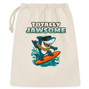 Total Jawsome Surf Shark - Geschenkbeutel aus Baumwolle (40 x 50 cm) - Natur - Vorne
