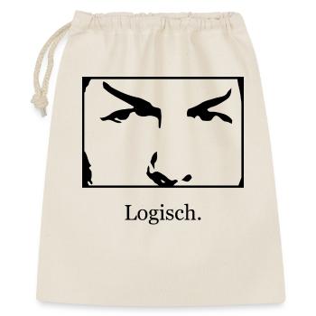 Logisch - Geschenkbeutel aus Baumwolle (40 x 50 cm) - Natur - Vorne