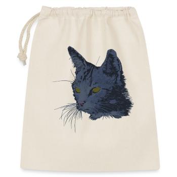 Katze Kopf Seite, Stubentiger, schenken weihnachen - Geschenkbeutel aus Baumwolle (40 x 50 cm) - Natur - Vorne