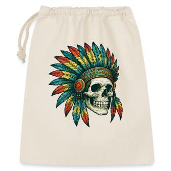Illustration de crâne tribal indigène - Sac cadeau 40 x 50 cm - nature - Devant