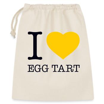 I LOVE EGG TART - Geschenkbeutel aus Baumwolle (40 x 50 cm) - Natur - Vorne