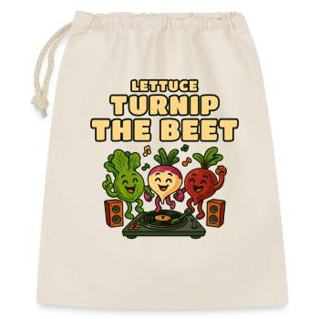 Salatrüben-Rüben-DJ-Groove - Geschenkbeutel aus Baumwolle (40 x 50 cm) - Natur - Vorne