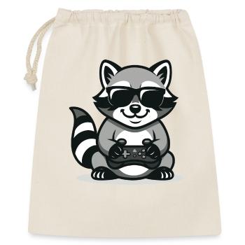 Zocker-Waschbär - Geschenkbeutel aus Baumwolle (40 x 50 cm) - Natur - Vorne