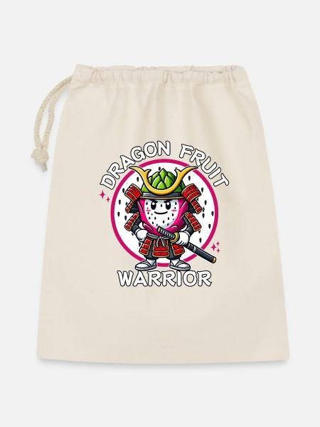 Drachenfrucht-Krieger-Samurai - Geschenkbeutel aus Baumwolle (40 x 50 cm) - Natur