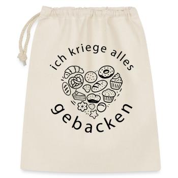 ich kriege alles gebacken backerei Konditor - Geschenkbeutel aus Baumwolle (40 x 50 cm) - Natur - Vorne