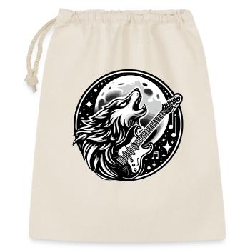 Wolf Musical Mond Design - Geschenkbeutel aus Baumwolle (40 x 50 cm) - Natur - Vorne