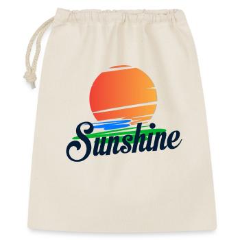 Tropischer "Summer"-Schriftzug - Sommerdesign - Geschenkbeutel aus Baumwolle (40 x 50 cm) - Natur - Vorne