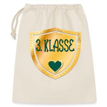3. Klasse Grundschule - Grundschüler Drittklässler - Geschenkbeutel aus Baumwolle (40 x 50 cm) - Natur - Vorne